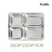 School Mess Hall Stainless Steel Divider Plate Lunch Container