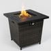 Wicker Square Fire Pit Table With Gas Regulator Outdoor Rattan Propane Gas Fire Table For Garden Patio Backyard 28x28x24.8in