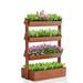 Lilypelle 4 Tier Raised Garden Bed Vertical Freestanding Wooden Flower Rack with Detachable Ladder and Adjustable Shelf Storage Box Shelf for Indoor Outdoor Flower Standï¼Œ29.9 Lx18.1 Wx55.1 H