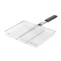 kesoto BBQ Grilling Basket Grill Basket Stainless Steel Wooden Handle Grill Clip Grill Net for Cooking Party Chicken Vegetables