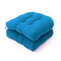 LLDI U Shaped Cushion Sofa Rattan Chair Cushion Outdoor/indoor Terrace Cushion 2Ps Light blue