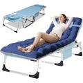 ABORON Heavy Duty Tanning Chair with Face & Arm Holes Adjustable 5-Position Folding Chaise Lounge Chairs Face Down Tanning Beach Chaise Lounge Chair for Outside Reading Patio Beach Poolside