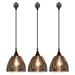 Kiven 3-Light H-Type track lighting pendants Modern h track pendant lights Decorative Track Lighting Fixture for Kitchen Island Hallway Brown Aluminum Lampshade