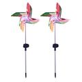 Solar Windmill Lights with Metal Garden Stake 1/2 Pack Outdoor Solar Garden Lights Solar Powered Colorful LED Lights Outdoor Wind Spinners Yard Patio Christmas Holiday Decoration