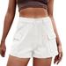 Womens Bike Shorts with Padding Women s Summer High Waisted Denim Shorts Folded Hem Casual Short Jeans