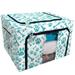 ECZJNT Background with dog paw print and bone Storage Bag Clear Window Storage Bins Boxes Large Capacity Foldable Stackable Organizer With Steel Metal Frame For Bedding Clothes Closets Bedrooms