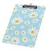 Hidove Acrylic Clipboard Seamless Pattern of Daisies Flower Standard A4 Letter Size Clipboards with Silver Low Profile Clip Art Decorative Clipboard 12 x 8 inches