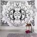 Sun and Moon Tapestry for Bedroom Black and White Aesthetic Tapestry Wall Hanging Hippie Psychedelic Mystic Tapestry