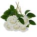 PMUYBHF Five Small Flannelette Rose Imitation Flower Pearl Rose Wall Wedding Supplies Decorative Flowers White One Size