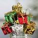 Pack Of 12 Traditional Mini Shiny Gift Box Christmas Floral Picks Tiny Boxes On Wire Stems For Holiday Seasonal Flower Arrangements Wreaths And Christmas Tree Decorations