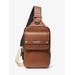 Michael Kors Varick Medium Leather Sling Pack Brown One Size