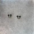 Disney Accessories | Mickey Mouse Cubic Cz Earrings | Color: Black/Silver | Size: Osg