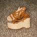 Free People Shoes | Free People Coastal Strappy Suede Platform Wedge Espadrilles Tan Size 39 New | Color: Brown/Tan | Size: 8.5