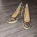 Nine West Shoes | Nine West Cheetah Print Twine Platform Canvas Heel Sz 7 | Color: Brown/Tan | Size: 7