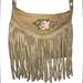 American Eagle Outfitters Bags | American Eagle Boho Crossbody With Fringe And Embroidered Flower | Color: Pink/Tan | Size: Os