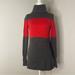 Athleta Sweaters | Athleta Chalet Cashmere Colorblock Stripe Turtleneck Sweater Grey/Red Small | Color: Gray/Red | Size: S
