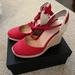 J. Crew Shoes | J.Crew Red Sardinia Wedge Espadrille Size 8 | Color: Red | Size: 8