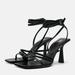 Zara Shoes | Cross Strapped Heeled Sandals | Color: Black | Size: 10