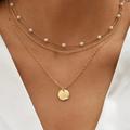 Anthropologie Jewelry | 14k Gold Plated Layering Pearl Necklace | Color: Gold | Size: Os