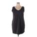 Soma Casual Dress - Shift V Neck Sleeveless: Gray Print Dresses - Women's Size 2X