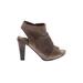 Adam Tucker Heels: Brown Print Shoes - Women's Size 7 - Peep Toe