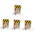 ERINGOGO 4pcs Traffic Light Busy Board Wooden Busy Board Educational Busy Board Electronic Learning Sensory Board Busy Board with LED Light Wooden Playset Teaching Aids Toy Toddler