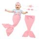 UKCOCO 2pcs Infant Clothes Kids Clothing Newborn Babies Outfits Newborn Props Newborn Outfits Newborn Costume Sleeping Bag for Baby Dreses Infant Handmade Underpants Pink Mermaid Child