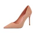 Womens 4 Inch Pumps Pointy Toe Wedding Dress Shoes Sexy Slip on Stiletto Pumps, Bridal Party Work Dress Shoes,Pink,39