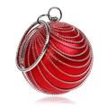 Evening bag Diamond Tassel Ball Women Party Metal Crystal Clutches Evening Wedding Bag Bridal Shoulder Handbag Wristlets Clutch (Color : 1158red)