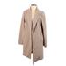 MELLODAY Jacket: Mid-Length Tan Solid Jackets & Outerwear - Women's Size Large