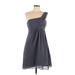 Bill Levkoff Cocktail Dress - Bridesmaid: Gray Solid Dresses - Women's Size 12