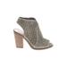 Vince Camuto Heels: Gray Print Shoes - Women's Size 8 - Peep Toe