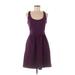 Cynthia Rowley TJX Casual Dress - A-Line Scoop Neck Sleeveless: Purple Print Dresses - Women's Size Medium