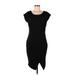 Bar III Casual Dress - Sheath Scoop Neck Short sleeves: Black Print Dresses - New - Women's Size Large