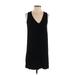 Madewell Casual Dress - Mini Plunge Sleeveless: Black Print Dresses - Women's Size X-Small