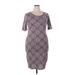 Lularoe Casual Dress - Sheath: Gray Print Dresses - New - Women's Size X-Large