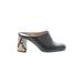 Barneys New York Mule/Clog: Black Snake Print Shoes - Women's Size 37 - Round Toe