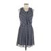 Freeway Casual Dress - A-Line: Blue Chevron Dresses - Women's Size Medium