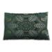 Ahgly Company Patterned Indoor-Outdoor Dark Forest Green Lumbar Throw Pillow