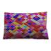 Ahgly Company Patterned Indoor-Outdoor Medium Violet Red Pink Lumbar Throw Pillow