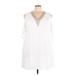 Casual Dress - A-Line Cold Shoulder 3/4 sleeves: White Solid Dresses - Women's Size 4X