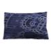 Ahgly Company Patterned Indoor-Outdoor Midnight Blue Lumbar Throw Pillow