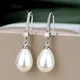 Boucles d'oreilles ovales en perles rondes goutte d'eau pour femme bijoux rouges et blancs