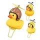 Sonnette de canard en caoutchouc jaune avec lumière LED jouet mignon casque d'hélice cloche de