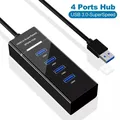 Répartiteur HUB USB 4 Ports 2.0 3.0 adaptateur USB haute vitesse câble d'extension pour ordinateur