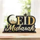 Ornements en bois EID Mubarak décoration Ramadan Kareem noir et or fête musulmane islamique Eid