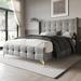 Ebern Designs Karmane Upholstered Wingback Bed Metal in Gray | 49.8 H x 66 W x 87.6 D in | Wayfair 206E31FCB91F4956B0E48DA522BF6317