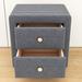 Ebern Designs Teddy Fleece Nightstand w/ 2 Drawers Wood/Upholstered in Gray | 20.9 H x 21.3 W x 16.5 D in | Wayfair