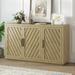 Gracie Oaks Kevontae 60" Sideboard Wood in White/Brown | 34.3 H x 60 W x 15.7 D in | Wayfair 5AC0C262061346D491E9CF25FE14D2CE