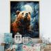 Millwood Pines Portrait Of A Moonlight Bear On Mountain On Canvas Print Metal in Blue/Brown | 32 H x 24 W x 1 D in | Wayfair